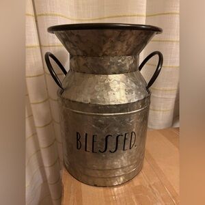 Rae Dunn Metal Milk Can Vase - Blessed